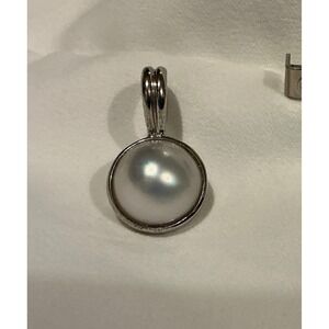 Sterling Silver Round Mother of Pearl Pendant‎ 925 Fashion Jewelry